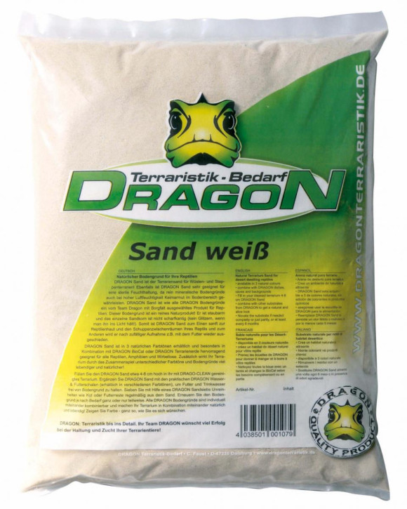 Sand weiß 5kg Dragon staubfrei+aquarientaugl.