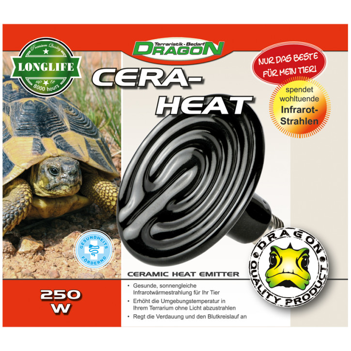 CERA-HEAT 250 w Keramik-Heizstrahler schwarz Ø125mm