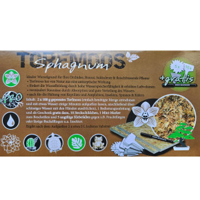 TORFMOOS Sphagnum 2x100g plus Schildchen Marker Klebefallen