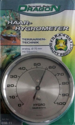 Hygrometer Haar - Synthetik, rund Ø70mm mit Silberring